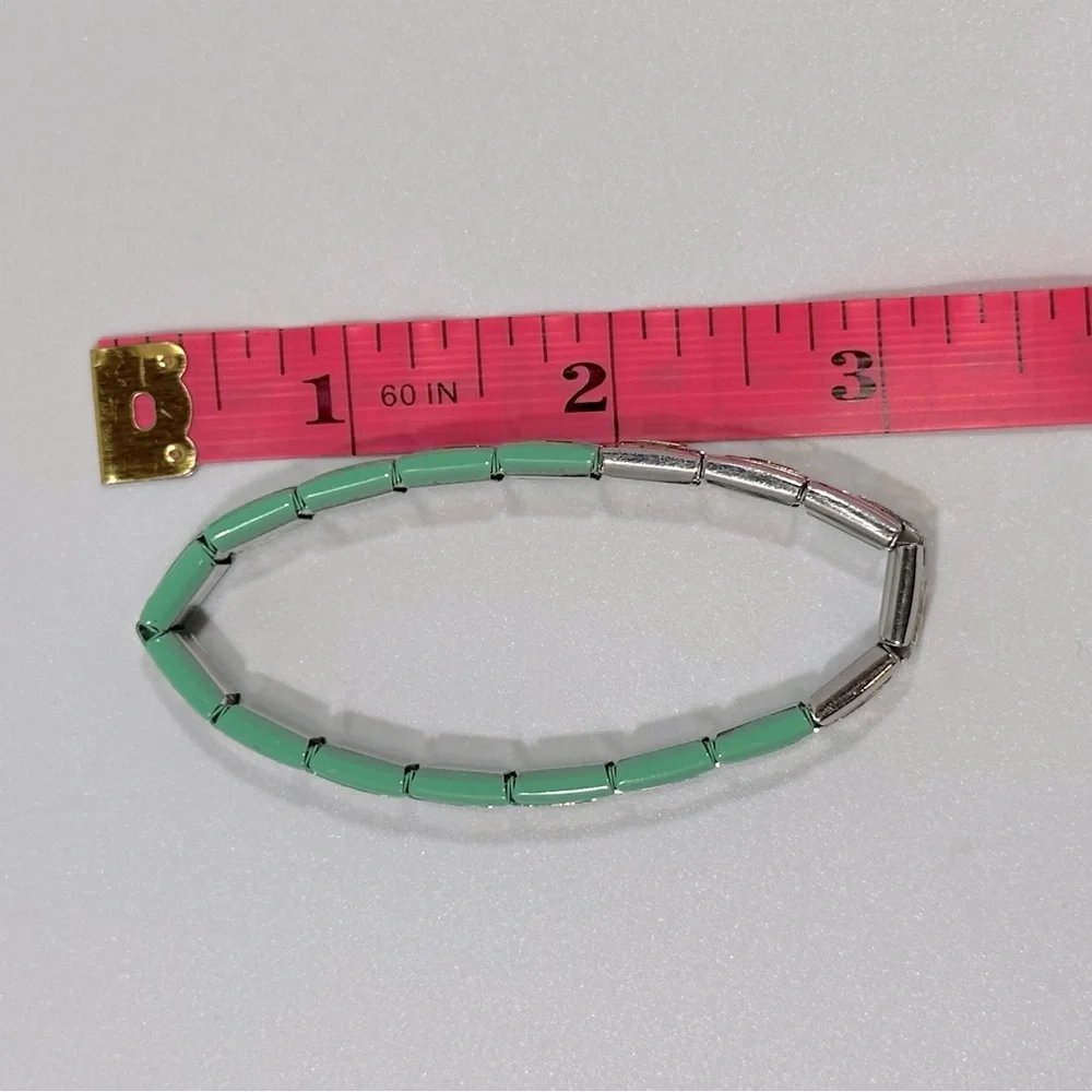 PersonaLinks Italy Dance Green & Silver Interchange Link Bracelet